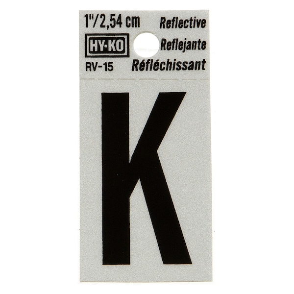 Hy-Ko 1.25In Reflective Letter K, 10PK B00384 - main
